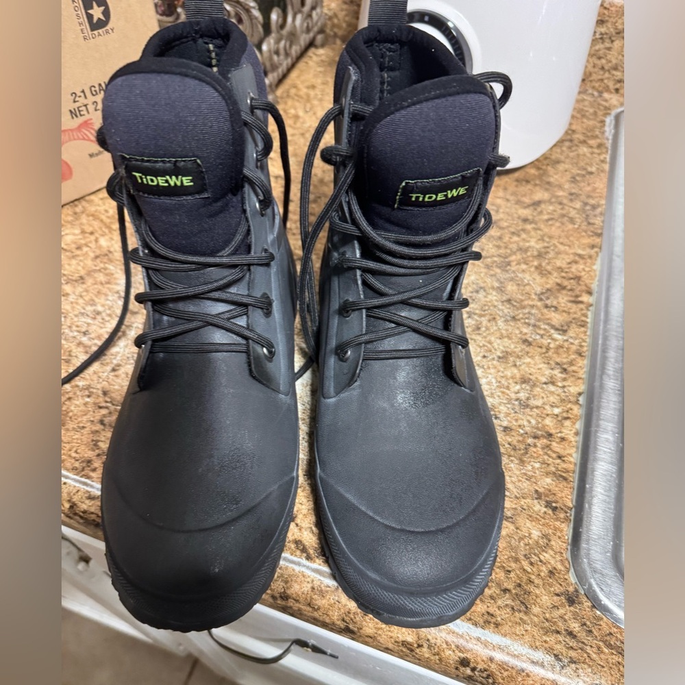 TideWe Men's Black Waterproof Rain & Snow Boots